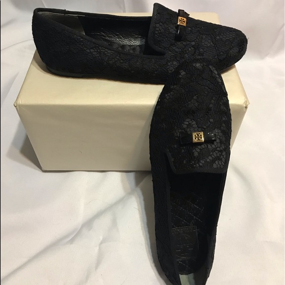 Tory Burch Black lace loafer - Picture 1 of 3